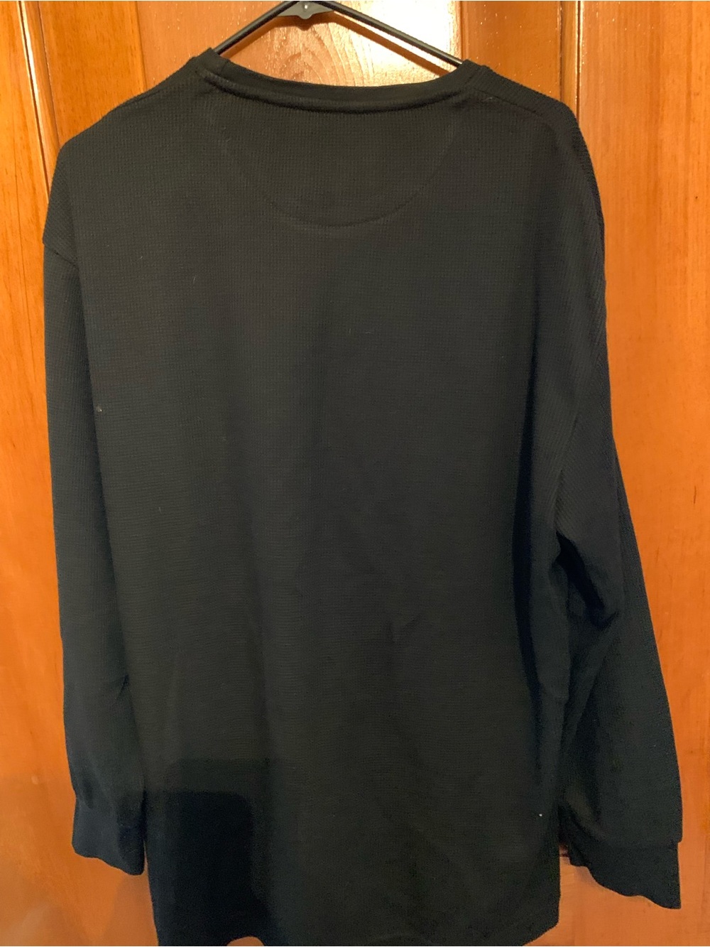 Galaxy By Harvic Black Long Sleeve Waffle Thermal Tee